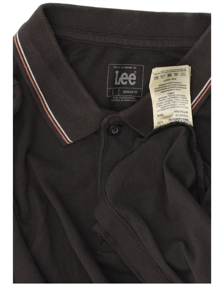 Lee Herren-Poloshirt mit normaler Passform, große graue Baumwolle