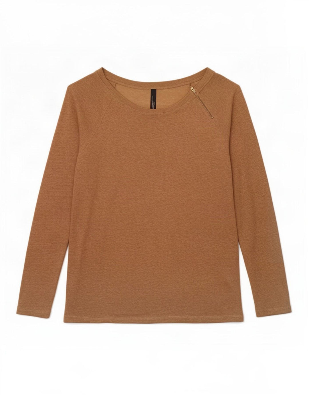 Zara Damen Top Langarm UK 12 Medium Beige Leinen