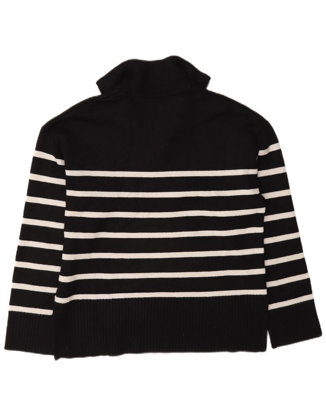 Zara Damen-Pullover, übergroß, mit Reißverschluss, Gr. 10, Größe S, Schwarz, gestreift