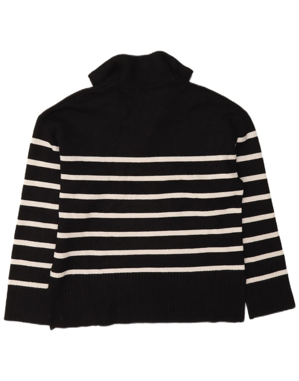 Zara Damen-Pullover, übergroß, mit Reißverschluss, Gr. 10, Größe S, Schwarz, gestreift