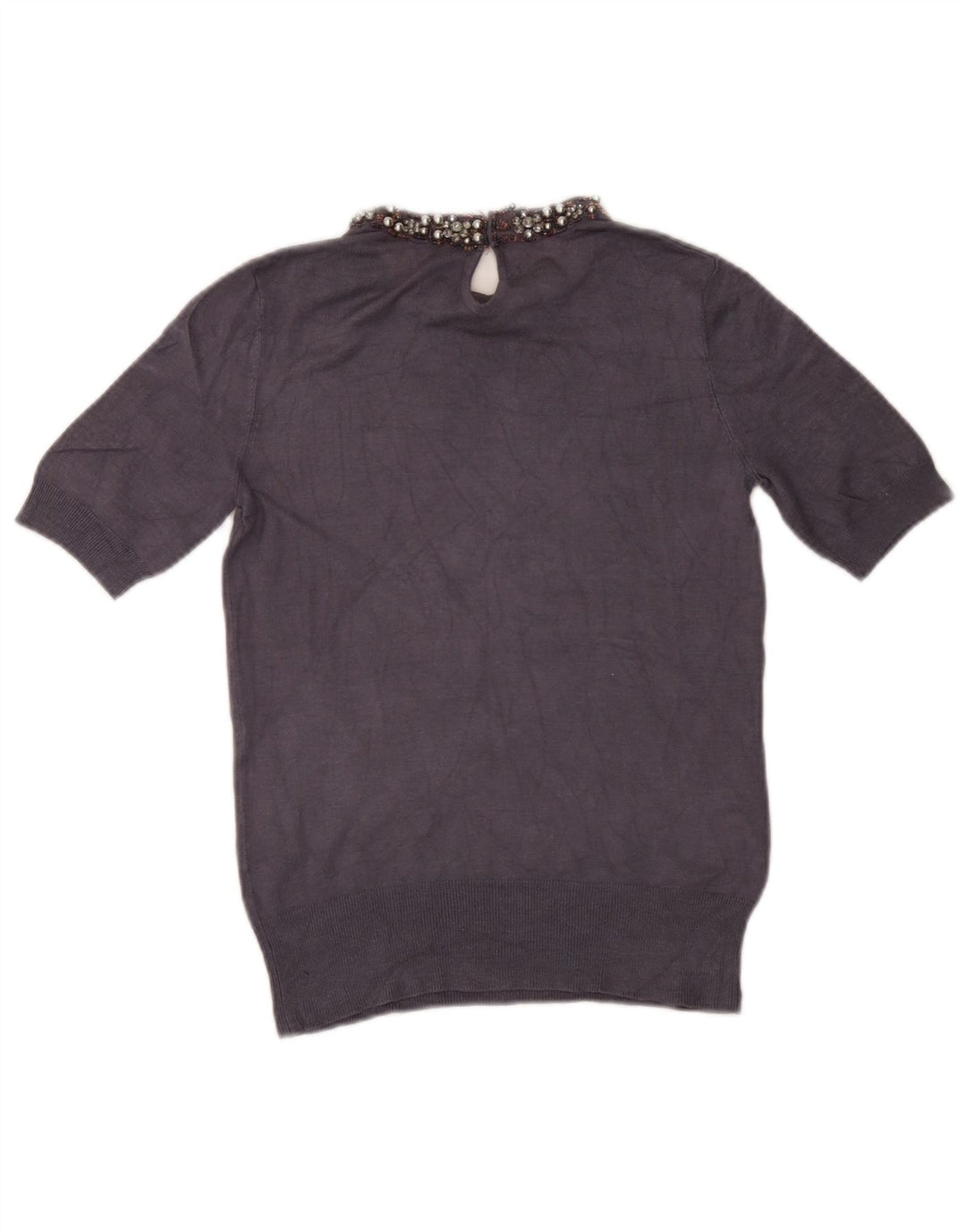 Zara Damen Bluse Top UK 12 Medium Marineblau