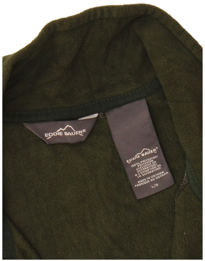 Eddie Bauer Herren-Fleecepullover mit Reißverschluss am Hals, großes grünes Polyester