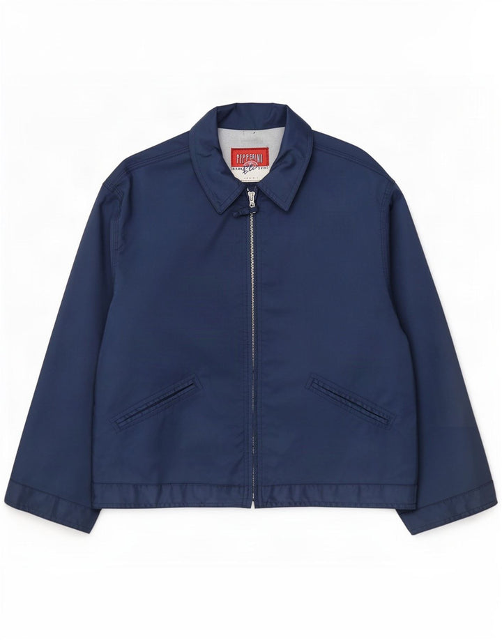 Vintage Damen Bomberjacke UK 14 Medium Marineblau