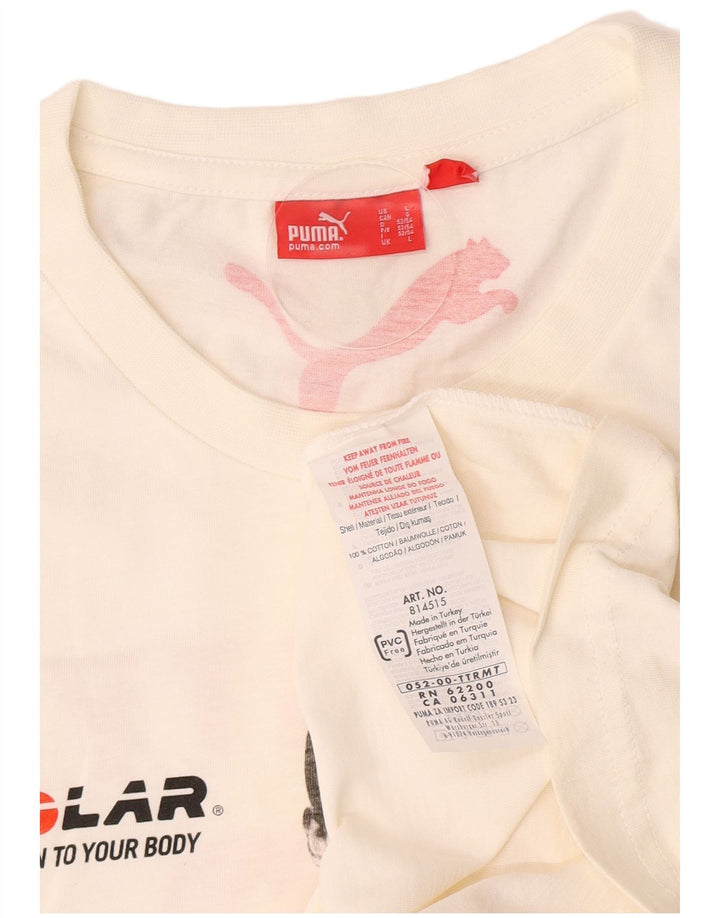 Puma Herren-T-Shirt mit Grafik, groß, aus weißer Baumwolle