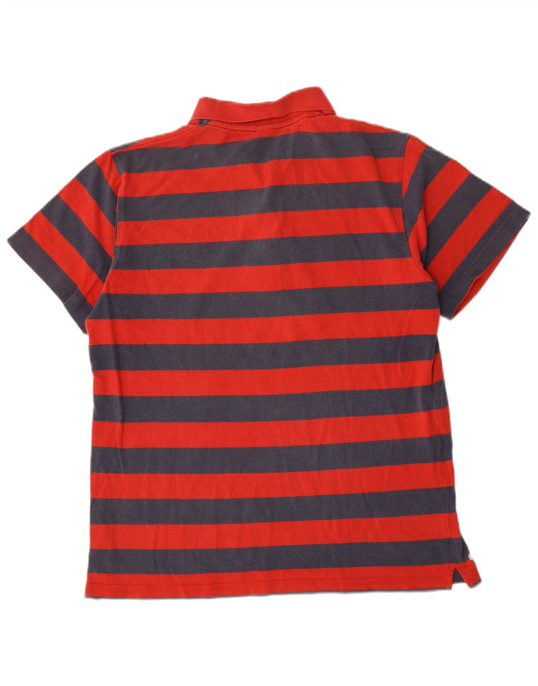 Reebok Herren-Poloshirt, groß, rot gestreift, Baumwolle