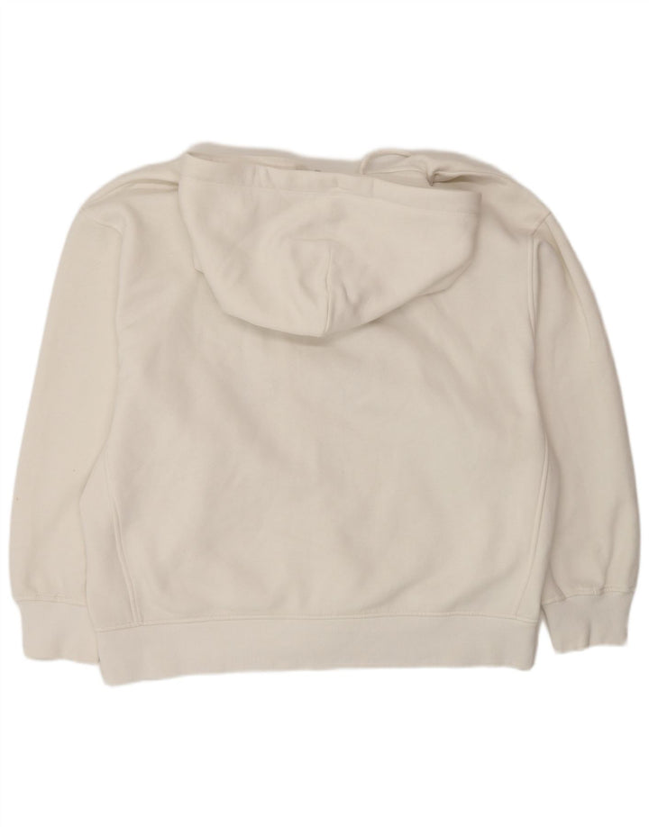 Zara Womens Graphic Oversized Zip Hoodie Pullover UK 16 Large Weiß