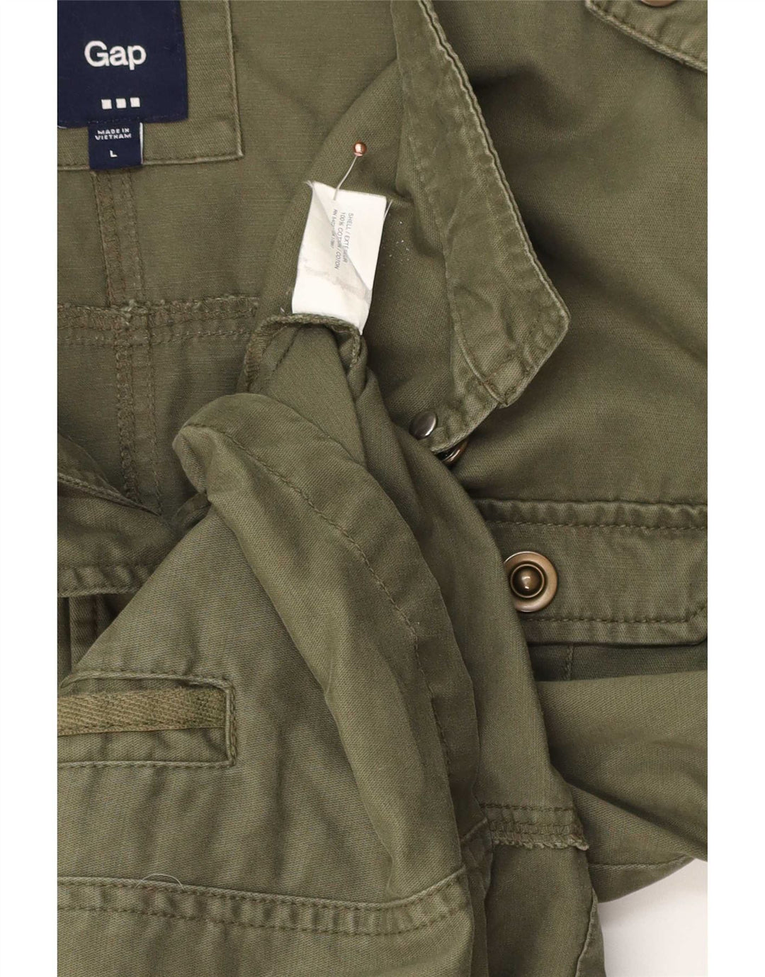 Gap Damen-Militärjacke, UK 14, mittlere Khaki-Baumwolle