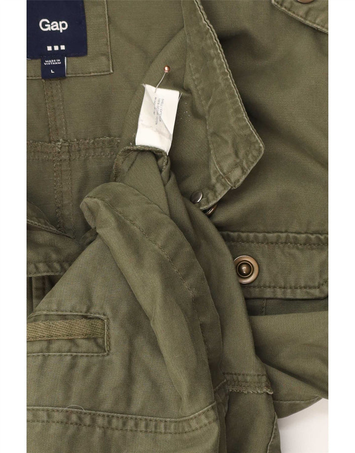 Gap Damen-Militärjacke, UK 14, mittlere Khaki-Baumwolle
