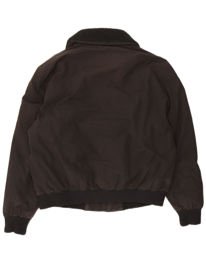 Zara Herren gepolsterte Bomberjacke UK 40 Large Schwarz Polyester