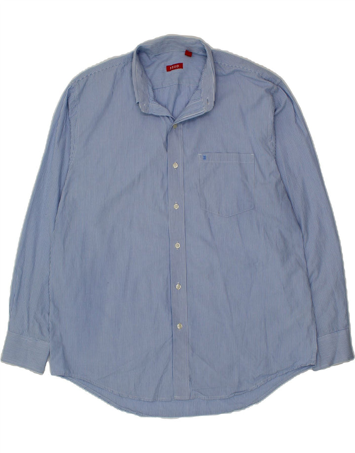 IZOD Mens Shirt Large Blue Pinstripe Cotton Vintage Izod and Second-Hand Izod from Messina Hembry 