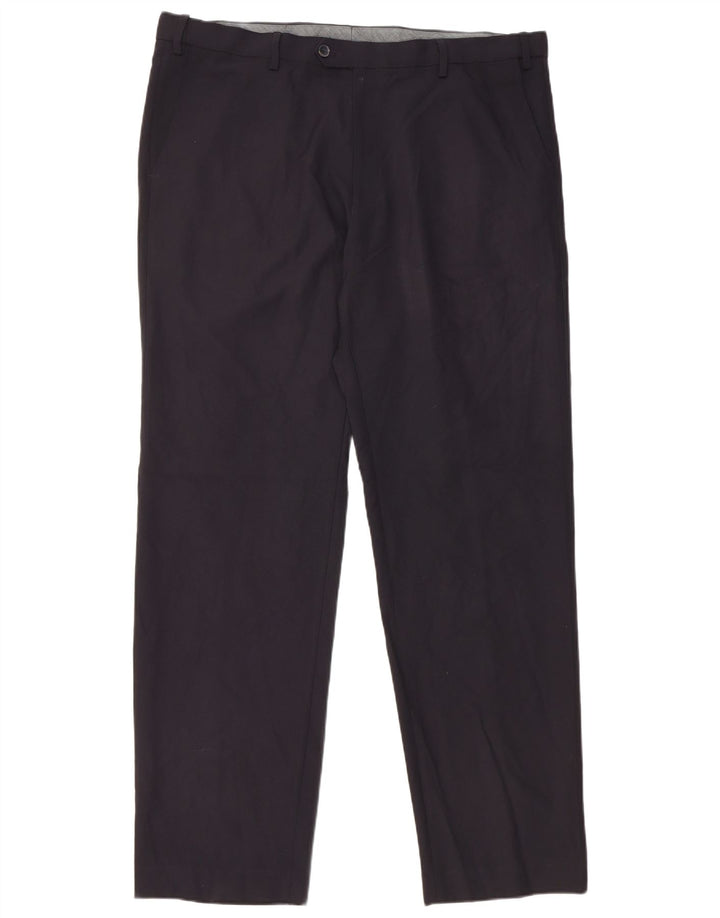 Marks & Spencer Herren-Anzughose mit normaler Passform, W40 L33, marineblaues Polyester