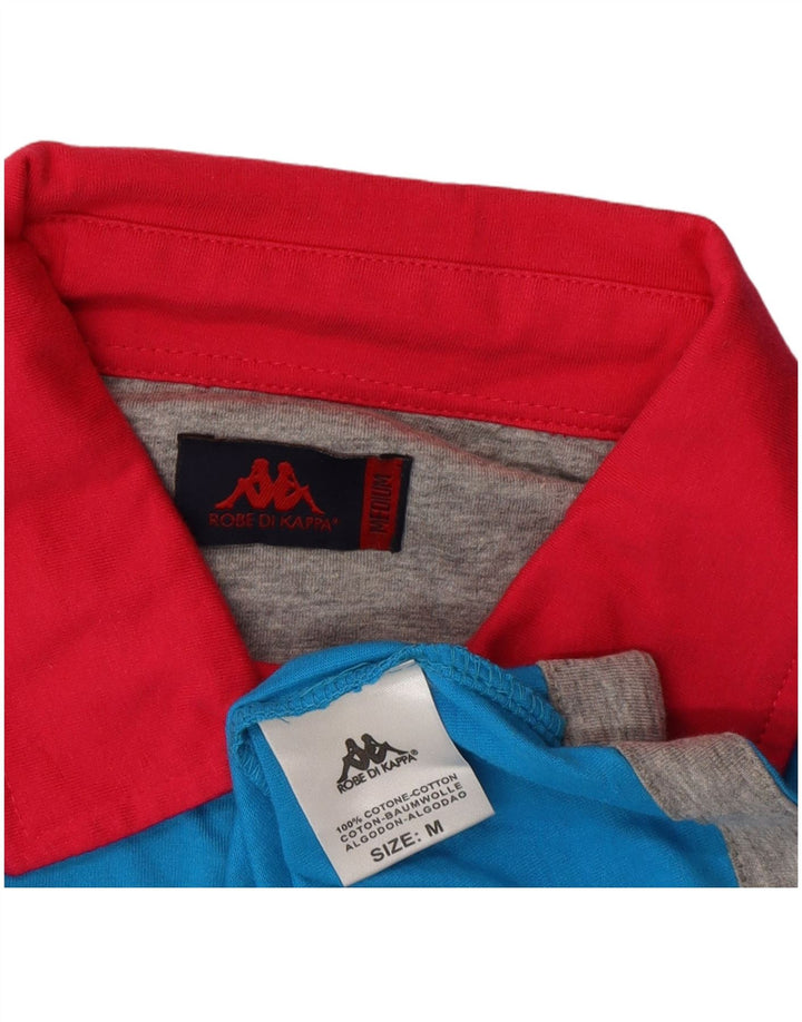 Kappa Herren-Poloshirt aus mittelblauer, gestreifter Baumwolle
