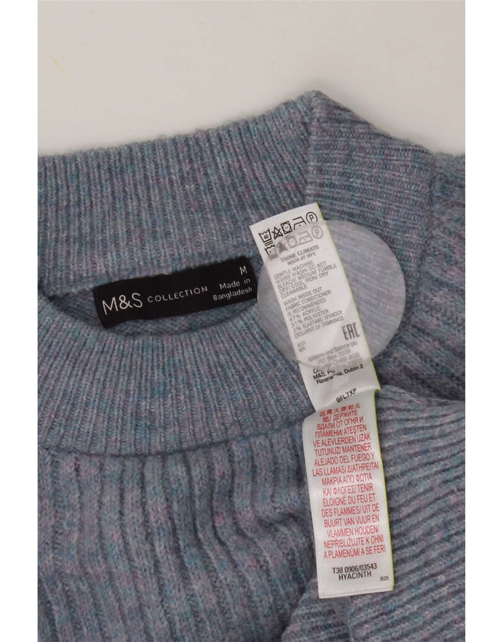 Marks & Spencer Rollkragenpullover für Damen, Gr. 14, mittelblau meliert