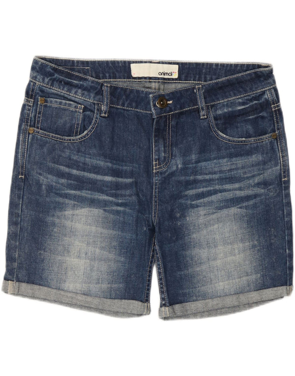 Animal Damen Jeansshorts UK 14 Large W34 Blaue Baumwolle