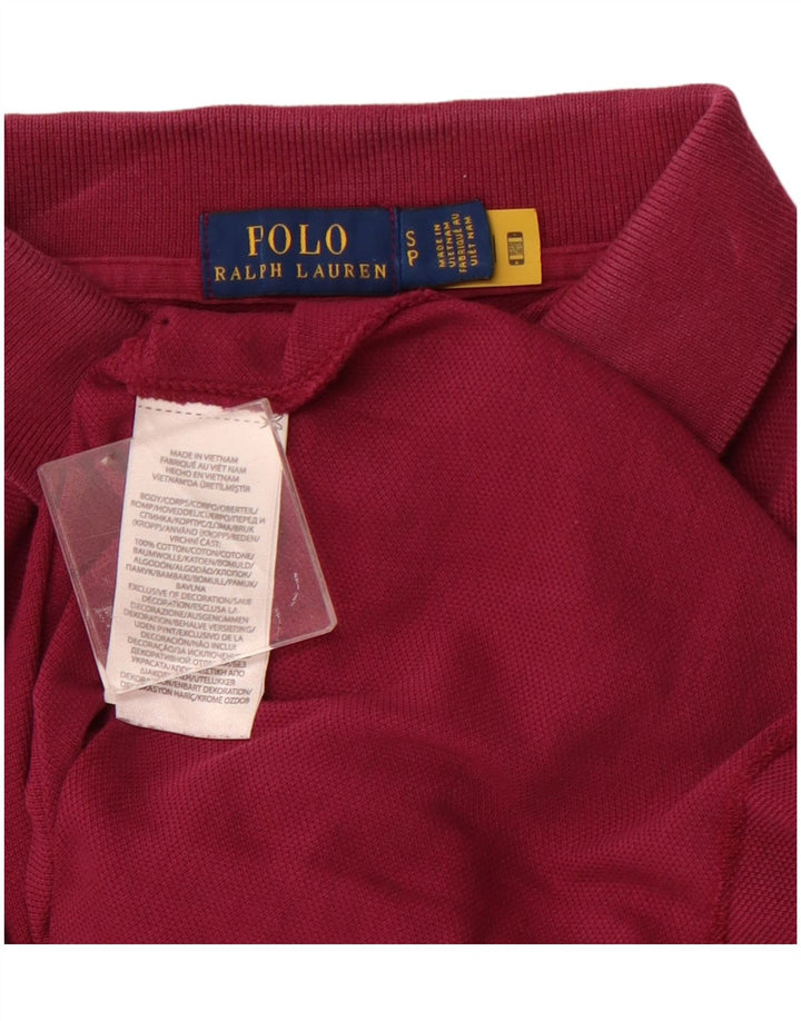 POLO RALPH LAUREN Damen Übergroßes Crop-Poloshirt UK 10 Small Pink