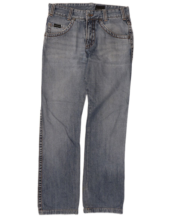 Calvin Klein Damen Straight Jeans W32 L31 Blau