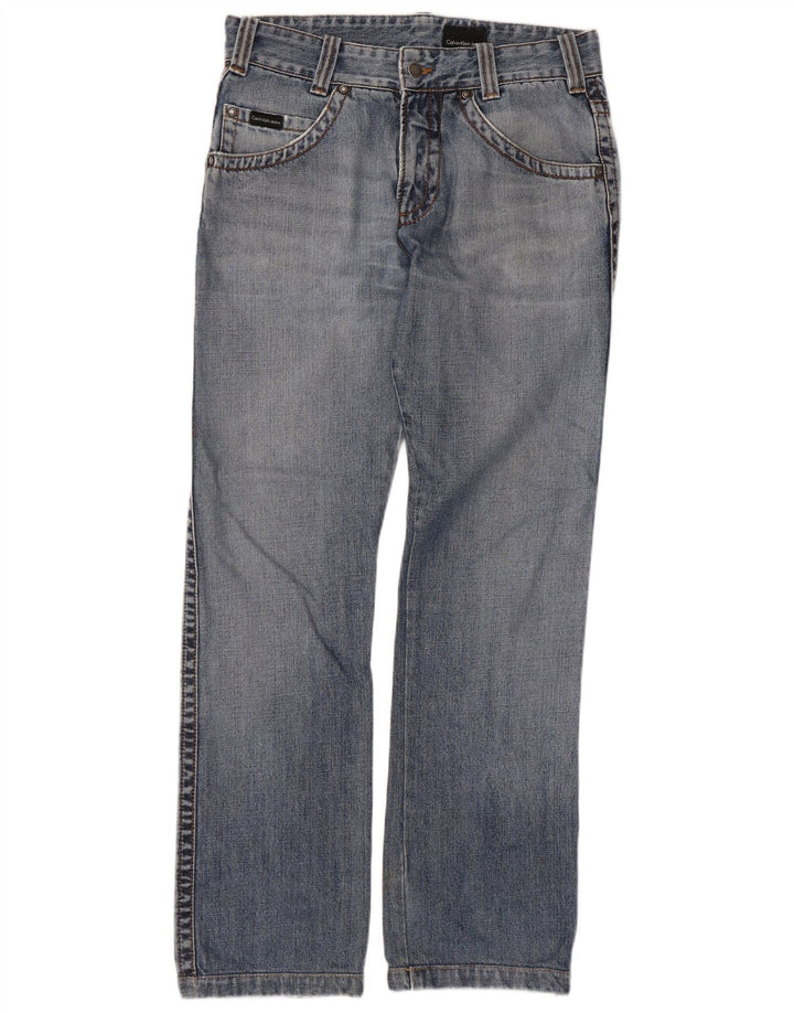 Calvin Klein Damen Straight Jeans W32 L31 Blau