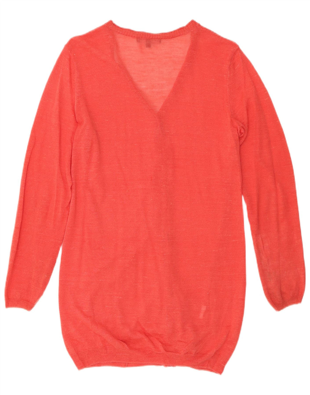 LAURA ASHLEY Damen Longline-Cardigan-Pullover UK 12 Mittelrot