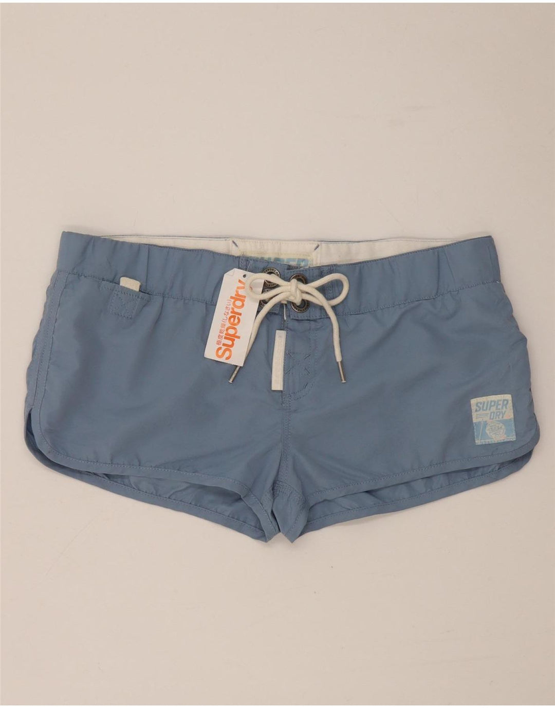Superdry Damen Badeshorts mit Grafik, UK 16, Größe L, Blau, Polyester