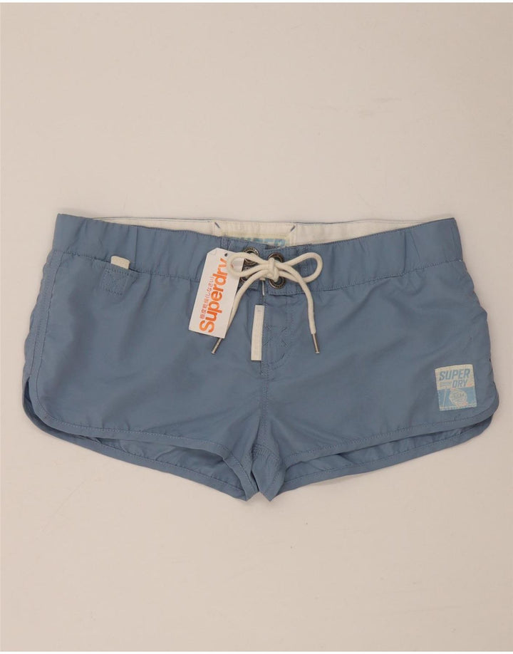 Superdry Damen Badeshorts mit Grafik, UK 16, Größe L, Blau, Polyester