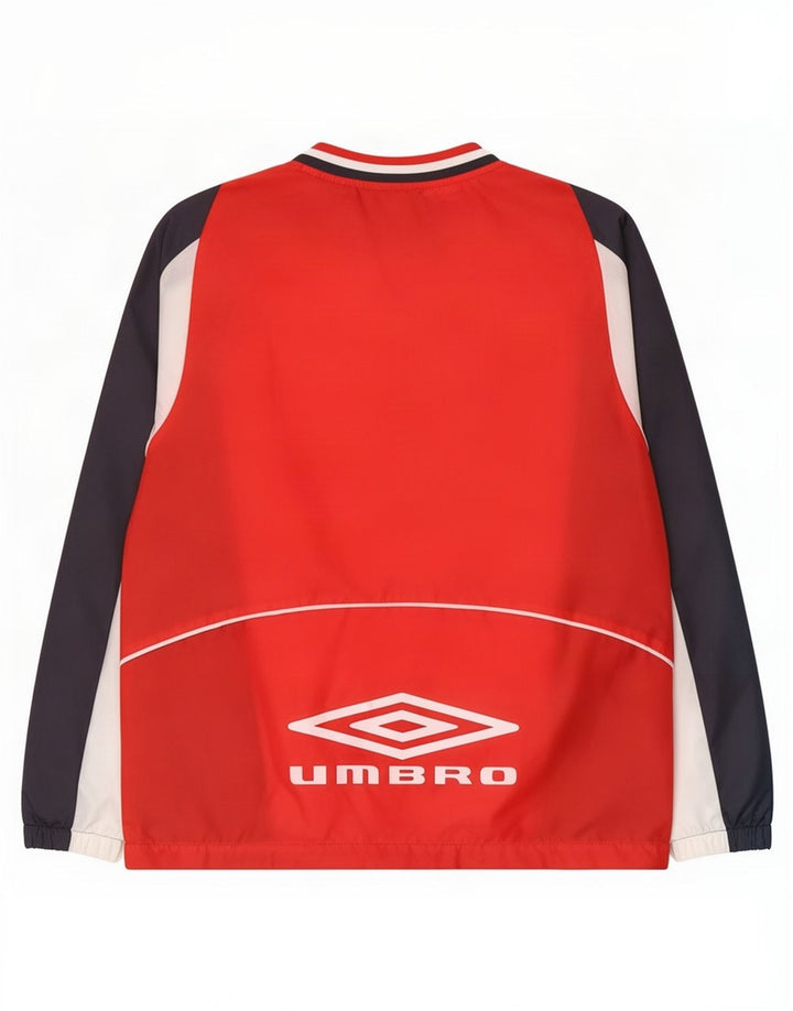Umbro Herren-Pullover-Trainingsanzug, Oberteil, Jacke, klein, rot, Farbblock-Polyester