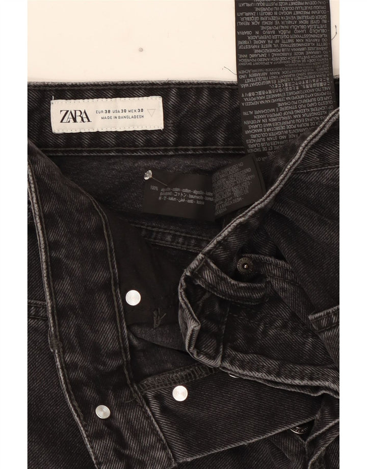 Zara Herren Straight Jeans EU 38 Small W30 L25 Graue Baumwolle