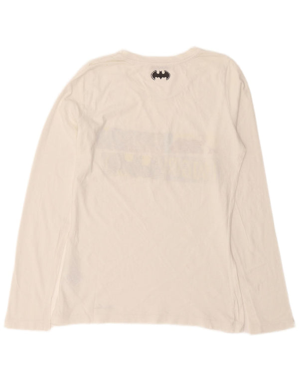 Liu Jo Damen BATGIRL Graphic Top Langarm UK 14 Large Weiße Baumwolle