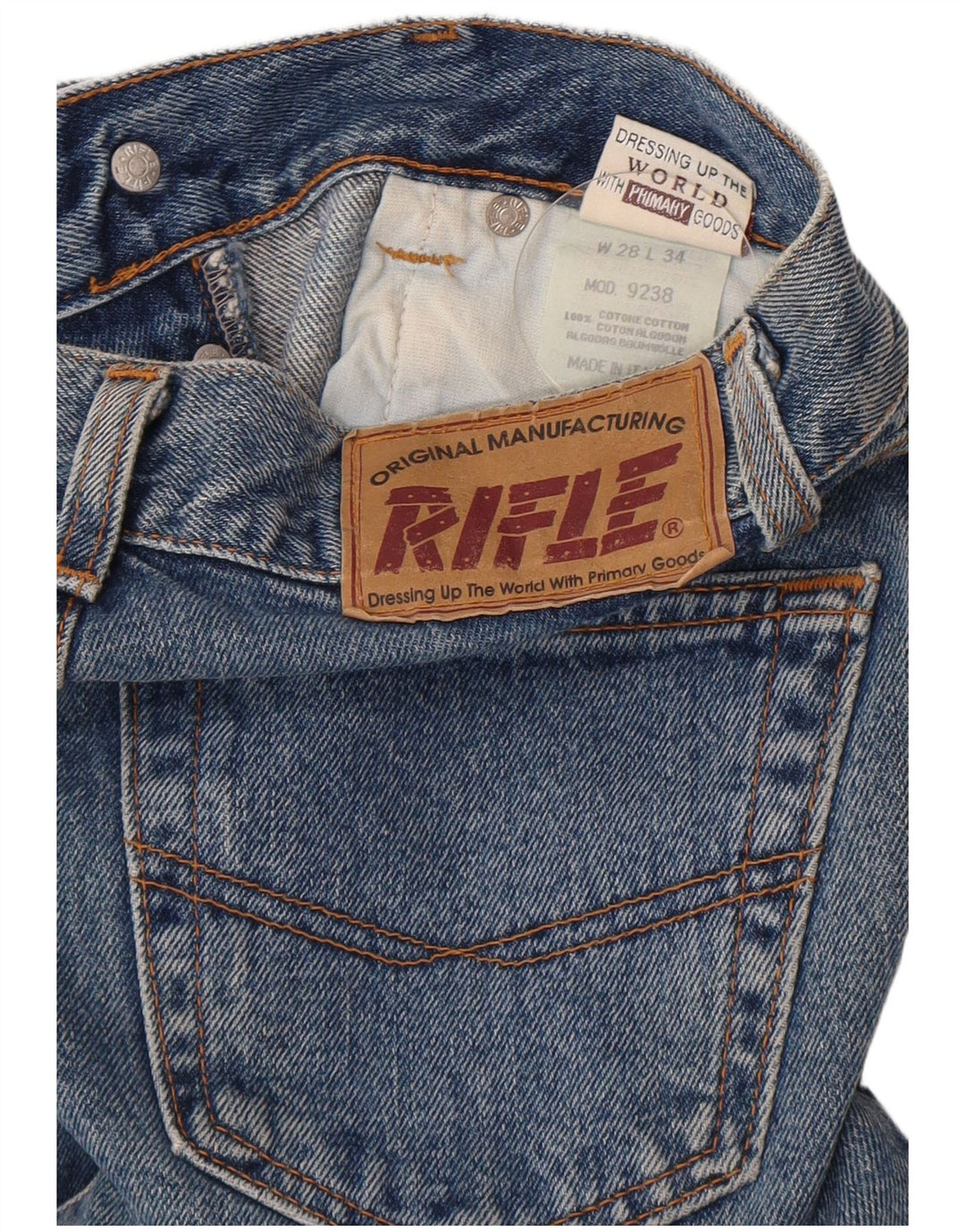 Rifle Damen Straight Jeans W28 L34 Blaue Baumwolle