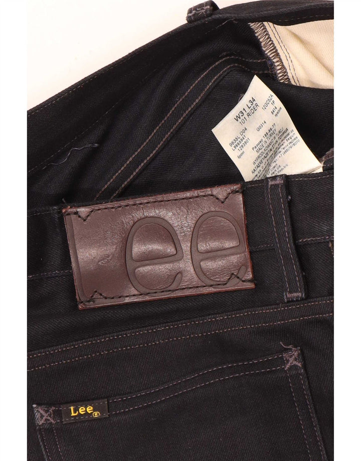 Lee Herren 101 Rider Slim Jeans W31 L34 Schwarze Baumwolle
