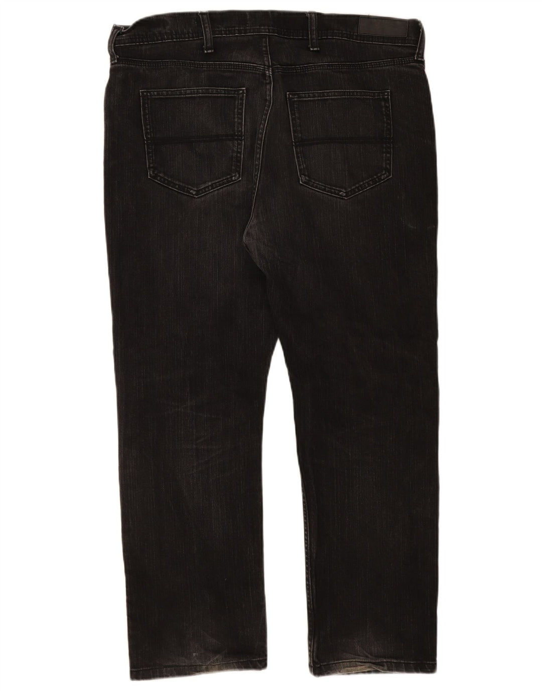 Marks & Spencer Herren Regular Straight Jeans W38 L29 Schwarze Baumwolle