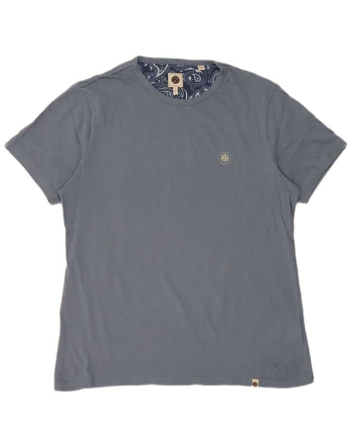 Pretty Green Herren T-Shirt Top Small Blaue Baumwolle
