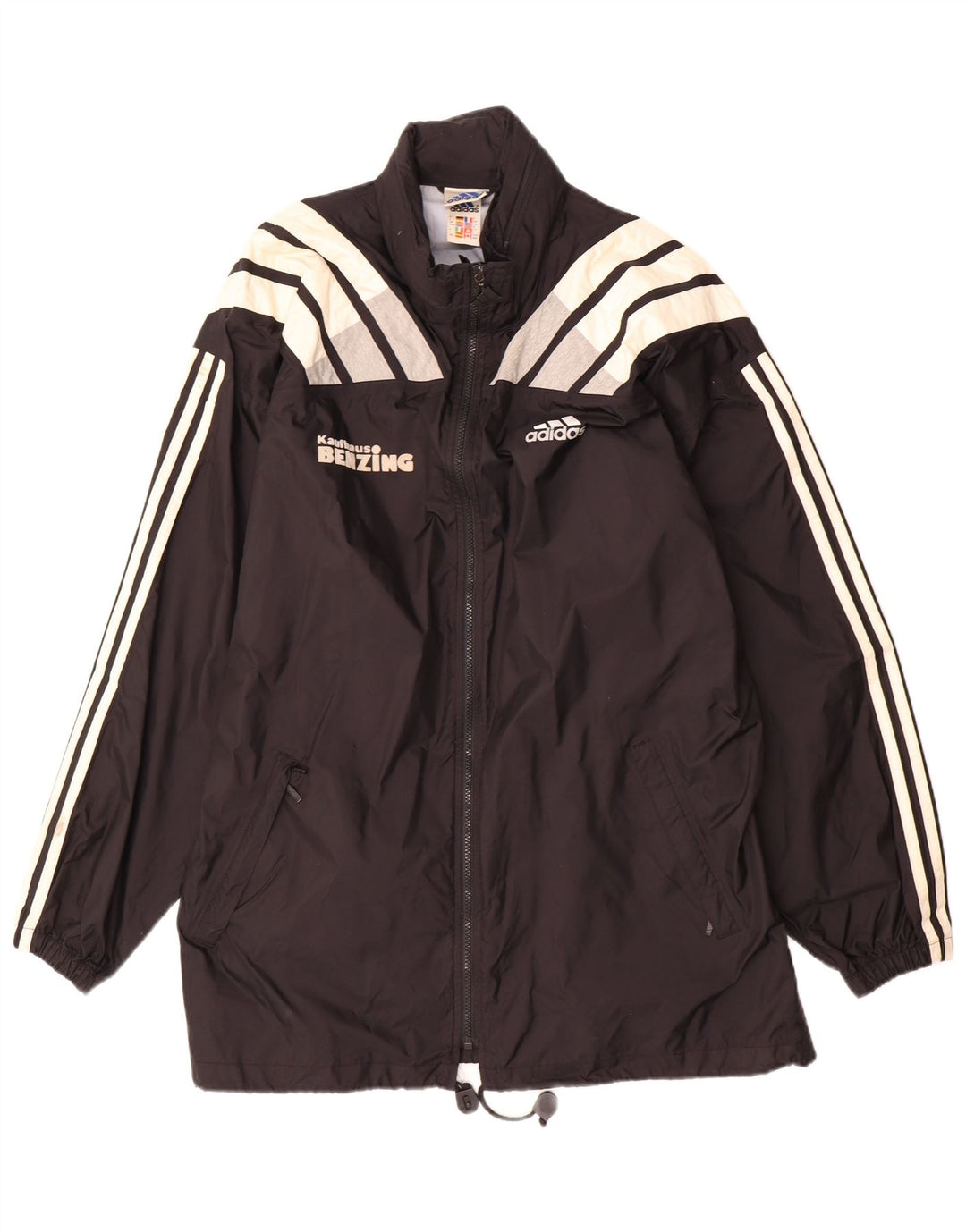 Adidas Herren Regenjacke UK 40/42 Medium Schwarz Colourblock Nylon
