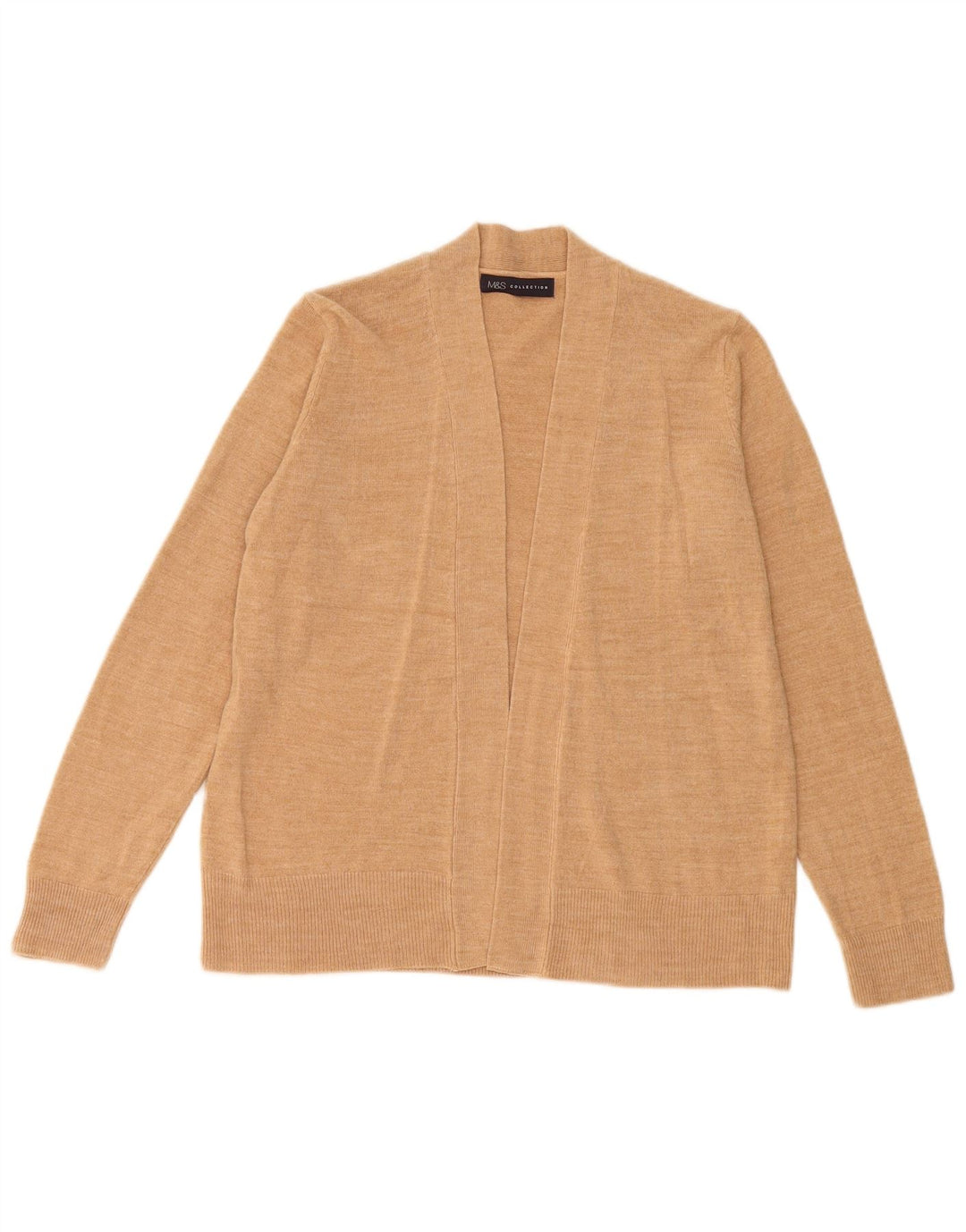 Marks & Spencer Offener Damen-Cardigan-Pullover UK 14 Medium Beige Acryl