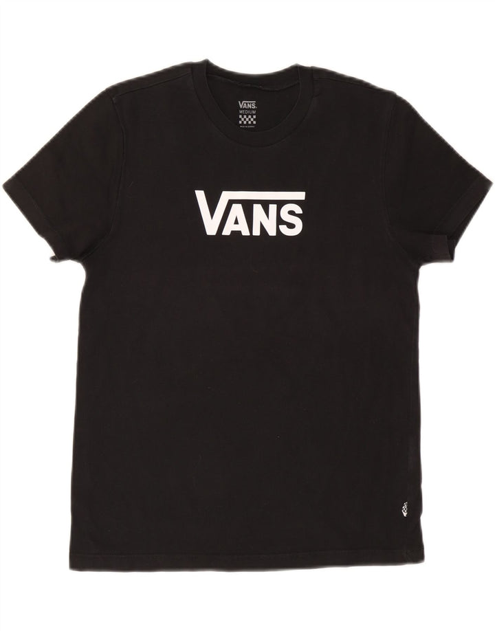 Vans Damen Grafik-T-Shirt-Oberteil UK 12 Medium Schwarz