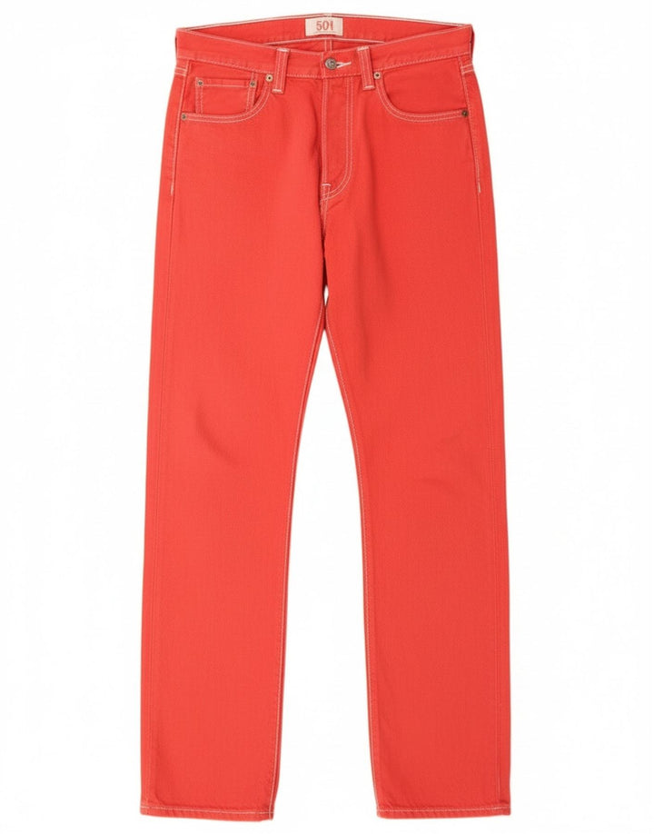 Levi's Damen 501 Straight Jeans W29 L32 Rote Baumwolle