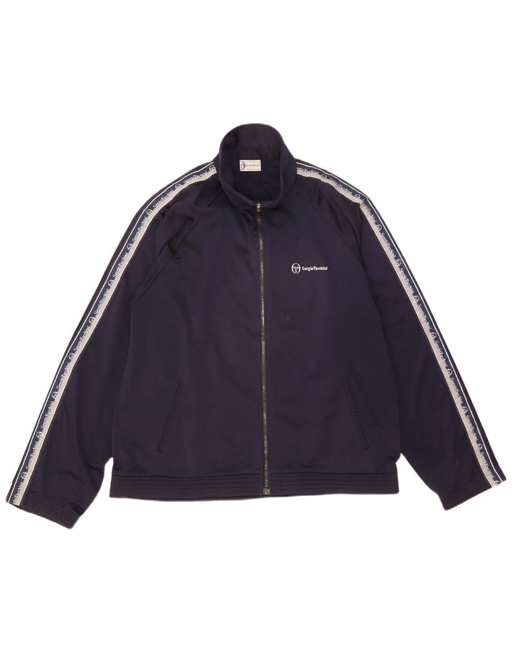 Sergio Tacchini Herren-Trainingsanzugoberteil mit Grafik, XL, Marineblau
