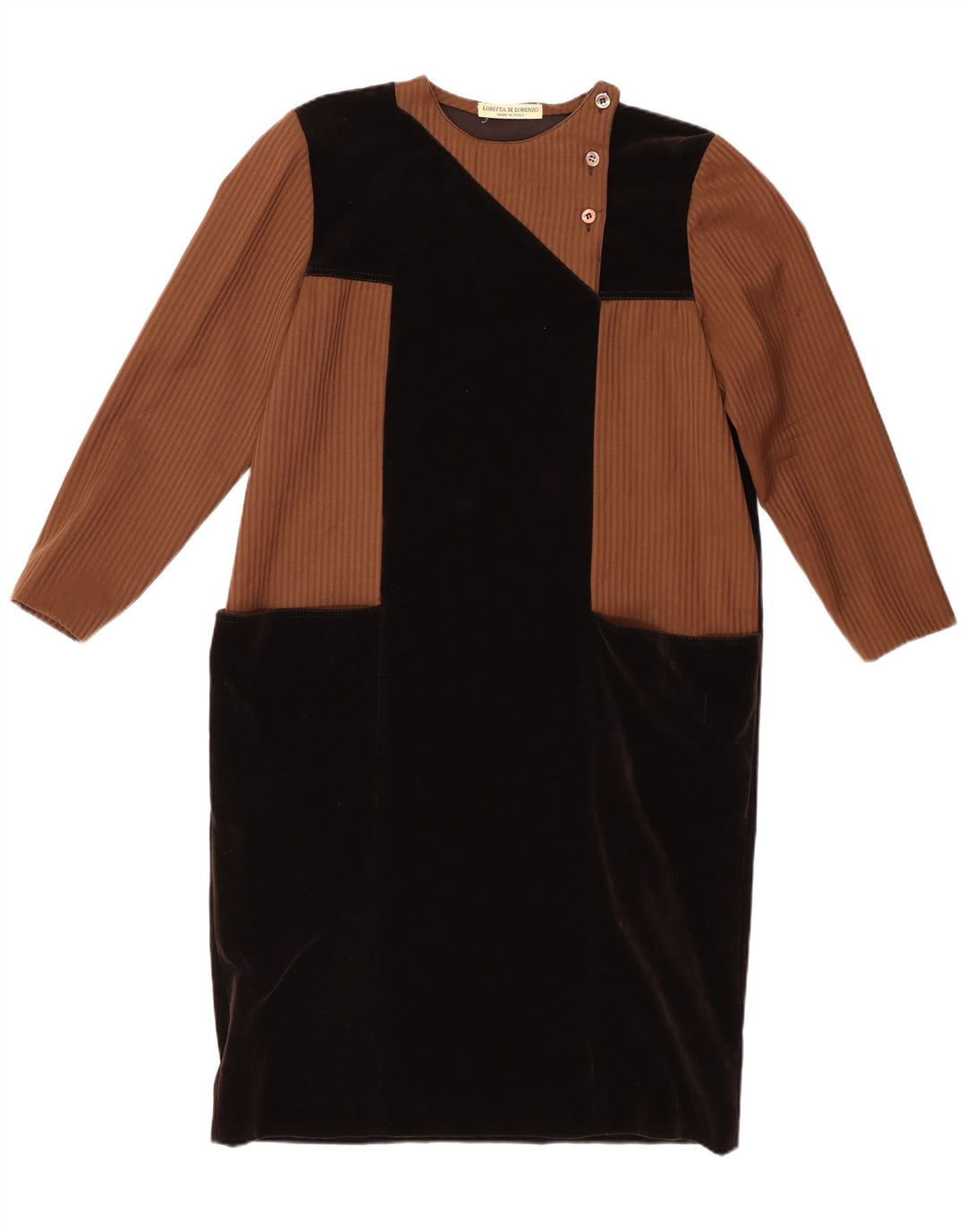 LORETTA DI LORENZO Damen Etuikleid mit 3/4-Ärmeln IT 42 Mittelschwarz