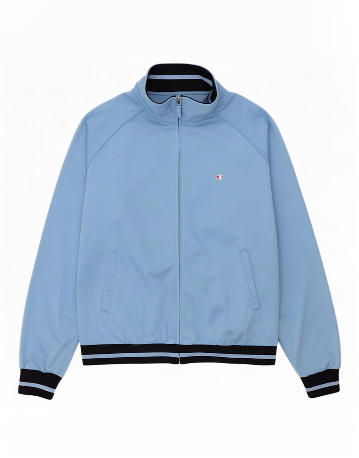Champion Herren-Trainingsanzug-Oberjacke, großes blaues Farbblock-Polyester