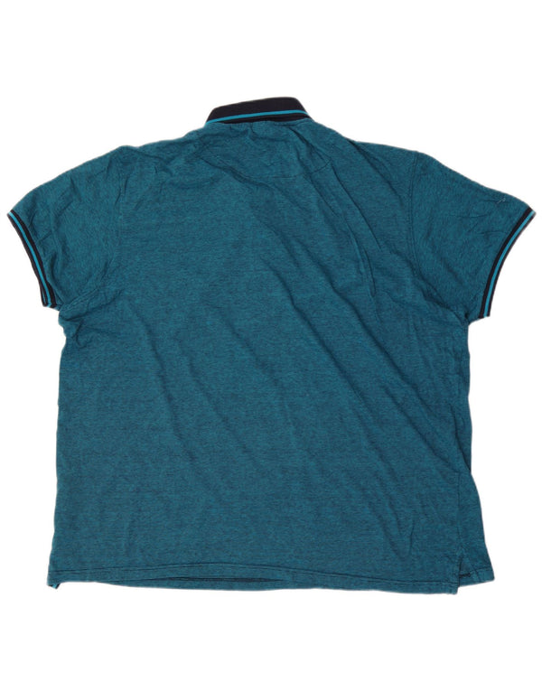 Pierre Cardin Herren-Poloshirt mit normaler Passform, 3XL, blaue Nadelstreifen-Baumwolle