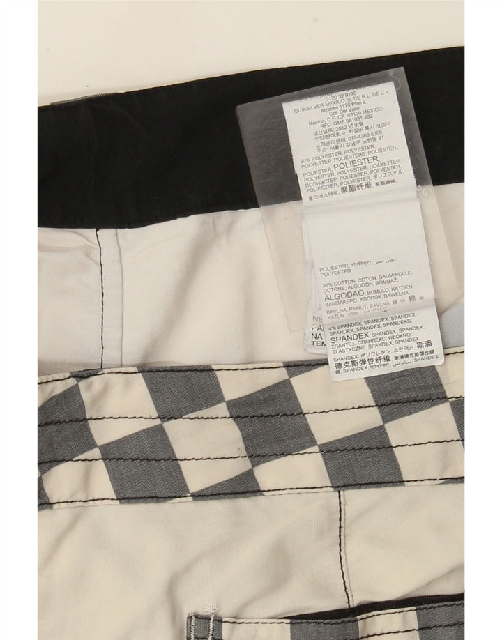 Quiksilver Herren-Badeshorts, groß, cremefarbenes, gestreiftes Polyester