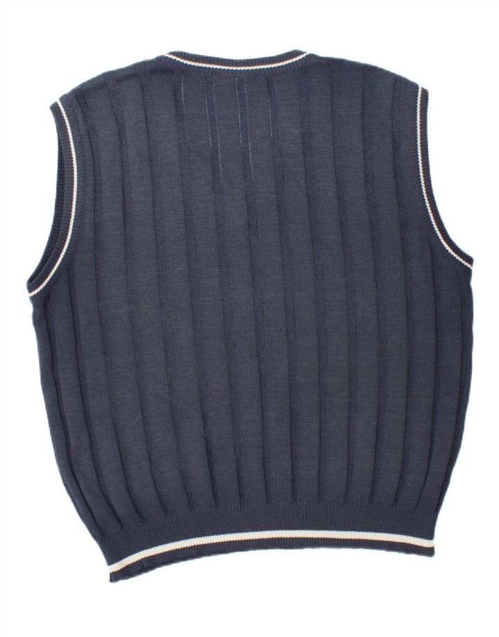 Vintage Herren Weste Tank Top IT 50 Medium Marineblau