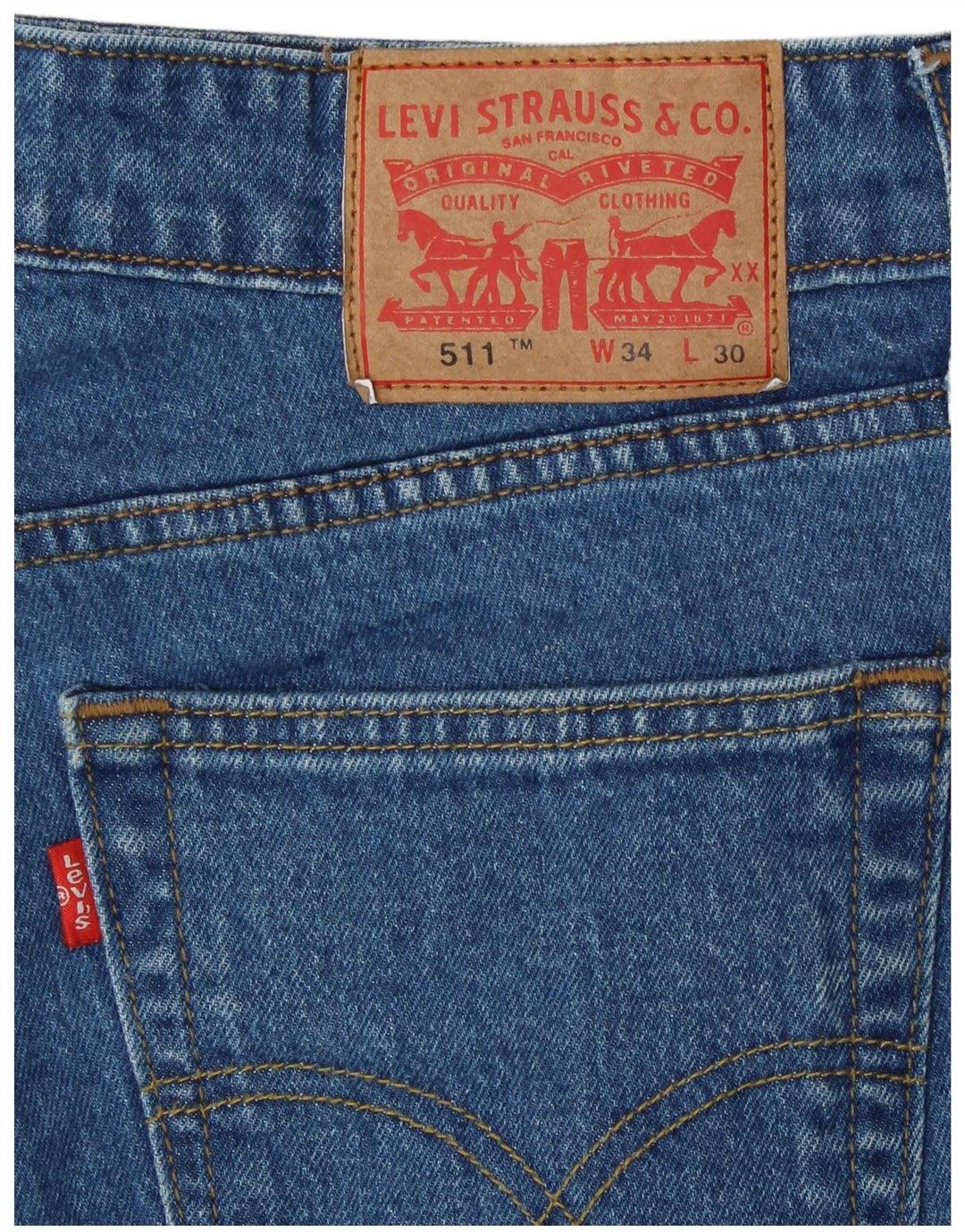 Levi's Herren 511 Slim Jeans W34 L30 Blaue Baumwolle