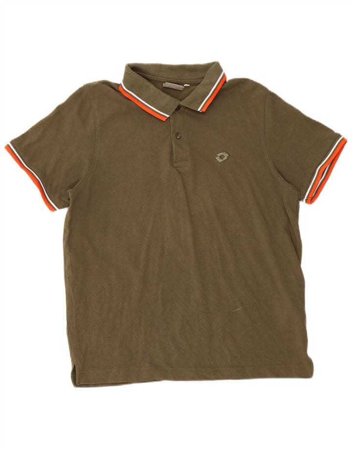 Lotto Herren-Poloshirt, Größe S, Khaki, Baumwolle