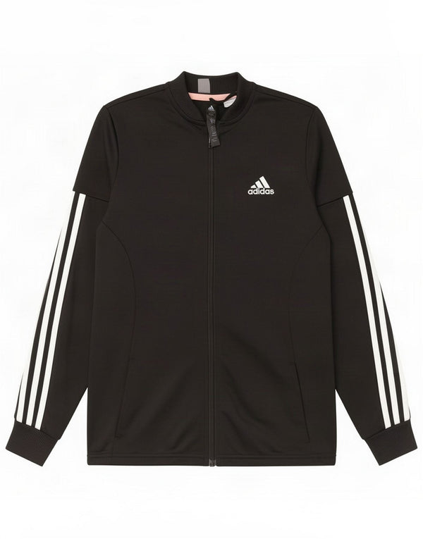 Adidas Mädchen-Trainingsanzug, Top-Jacke, 13–14 Jahre, schwarzes Polyester