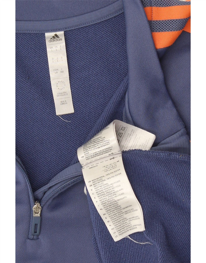 Adidas Herren Manchester United Pullover-Trainingsanzug-Oberteil, Größe L, Blau, Farbblock