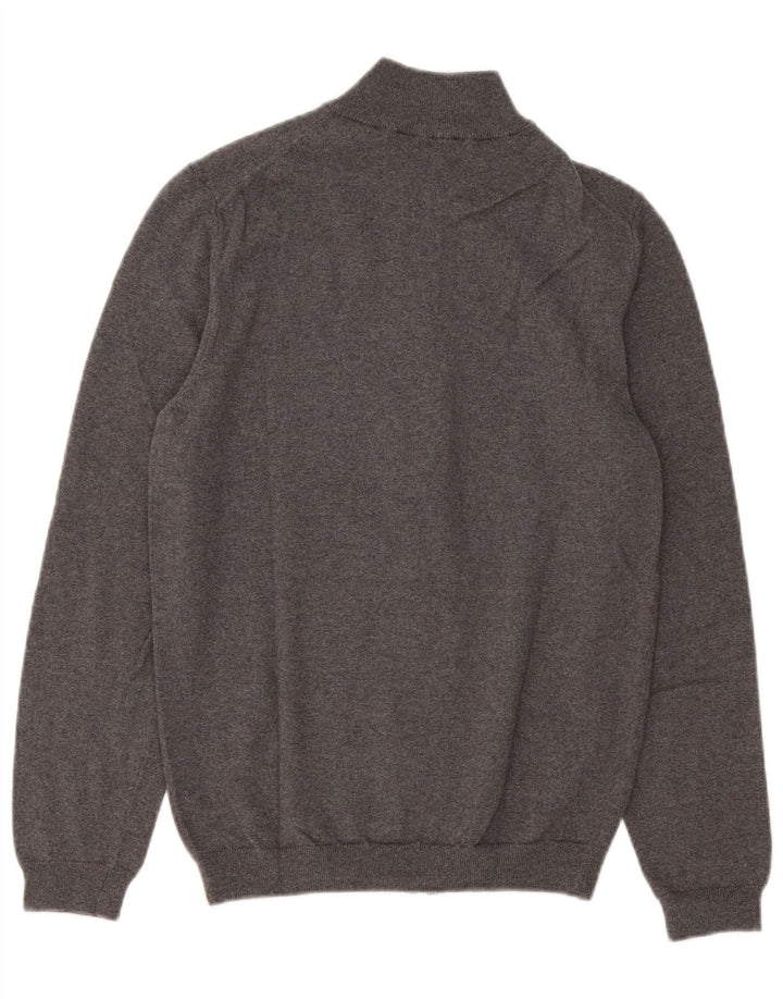 Hugo Boss Slim-Fit-Cardigan für Herren aus mittelgrauer Merinowolle