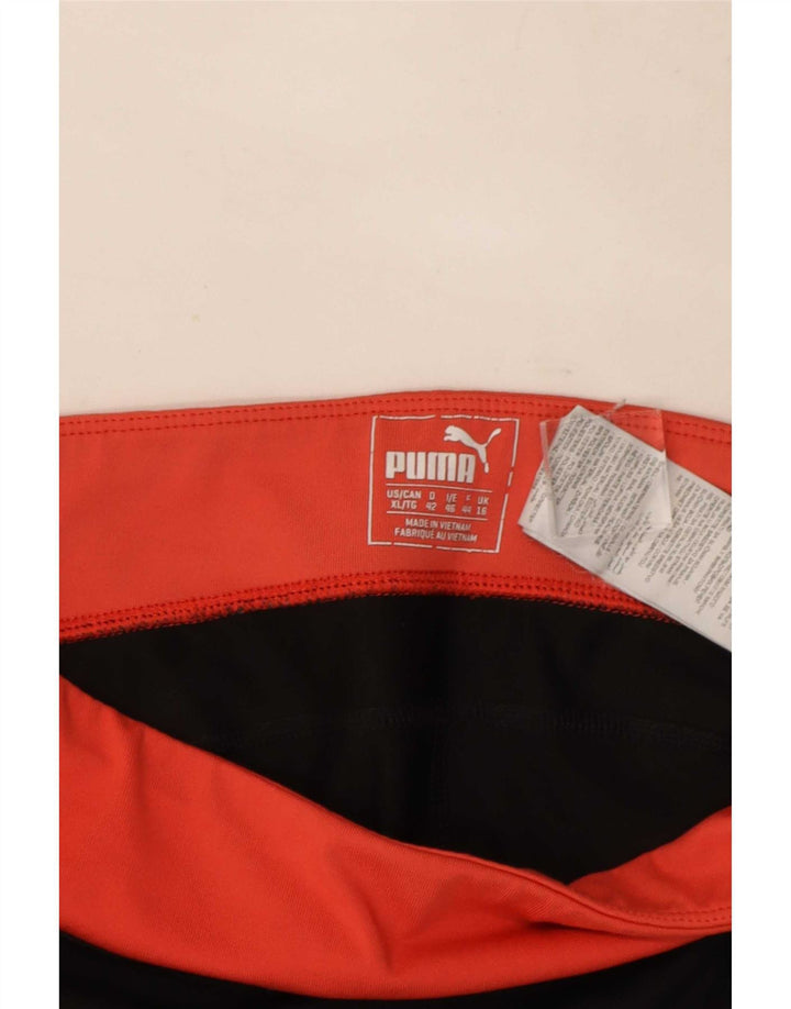 Puma Damen Capri-Leggings UK 16 Großes schwarzes Colourblock-Polyester