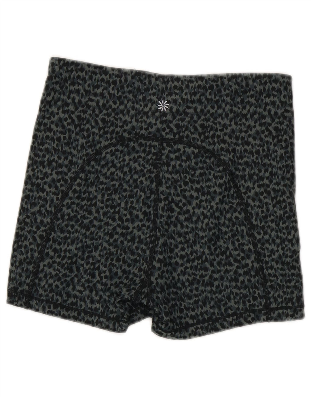 Athleta Damen Sportshorts UK 8 Small Graues Polyester mit Animal-Print