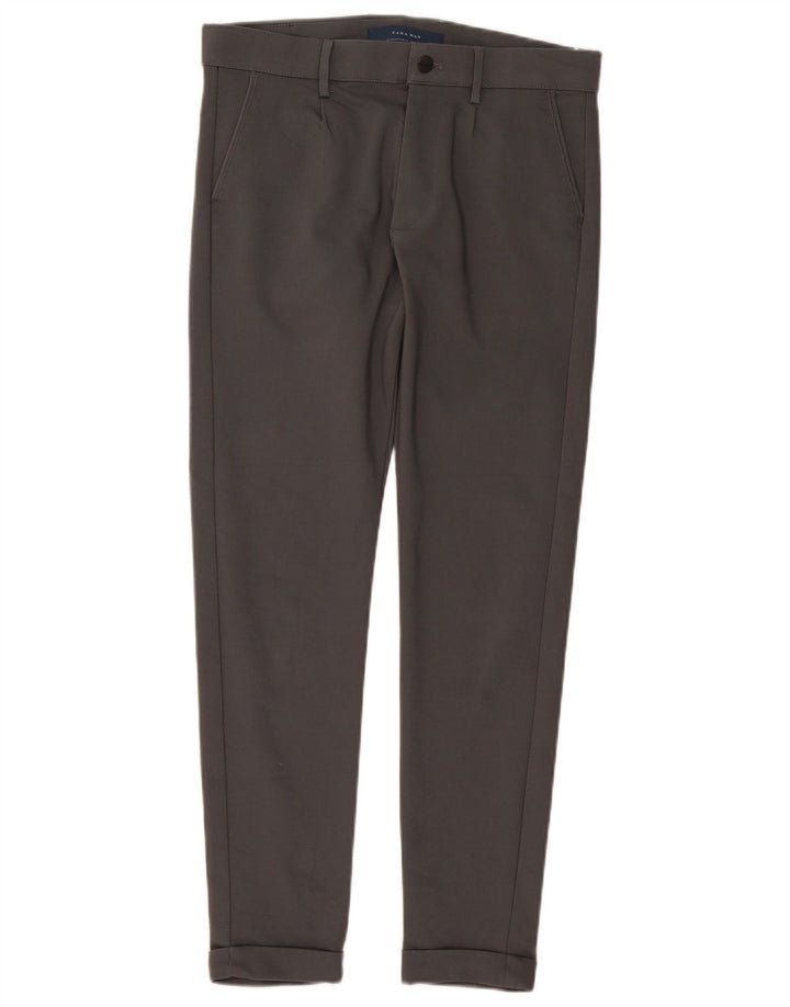 ZARA Slim Chino-Hose für Herren, EU 40, Größe M, W31, L28, Grau, Baumwolle
