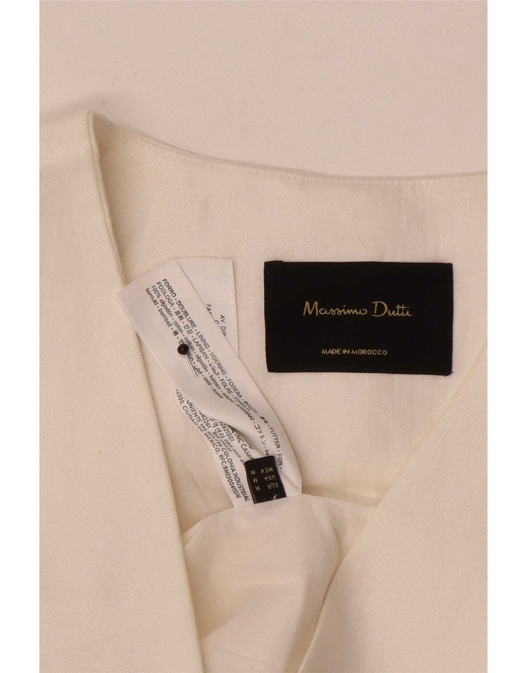 Massimo Dutti Damen Weste UK 12 Mittelweiße Baumwolle